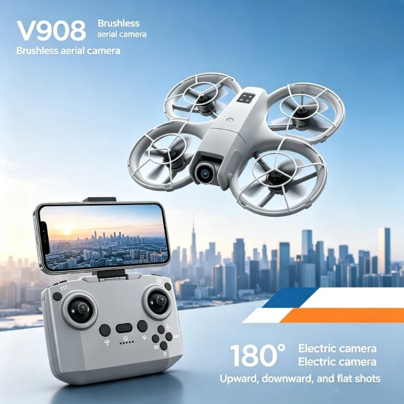 Fpv Brushless Rc Drone 4K - Drone GPS pliable V908 original avec
