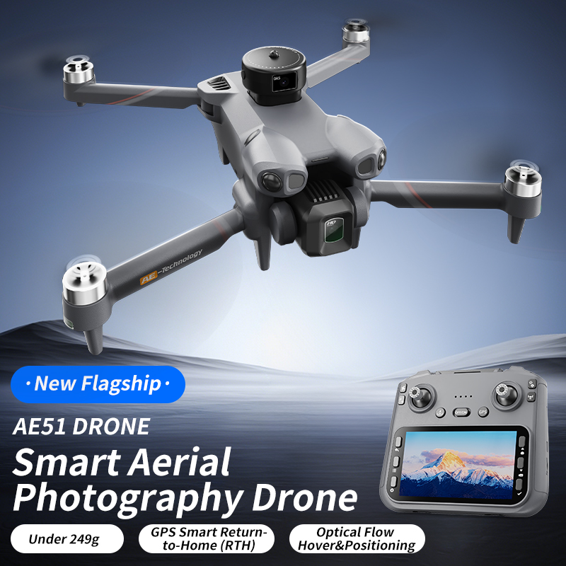 Fpv Brushless Rc Drone 4K - Drone RC pliable AE51 GPS avec