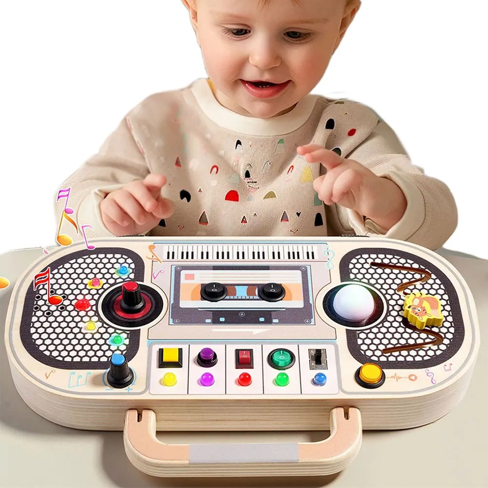 Jouets Montessori pour tout-pe - Montessori Wooden Busy Board Toddler avis et prix