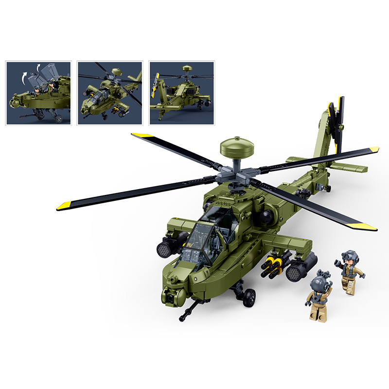 Sluban M38‑B1536 Boeing AH‑64D - Lego Compatible Military Tank avis et prix