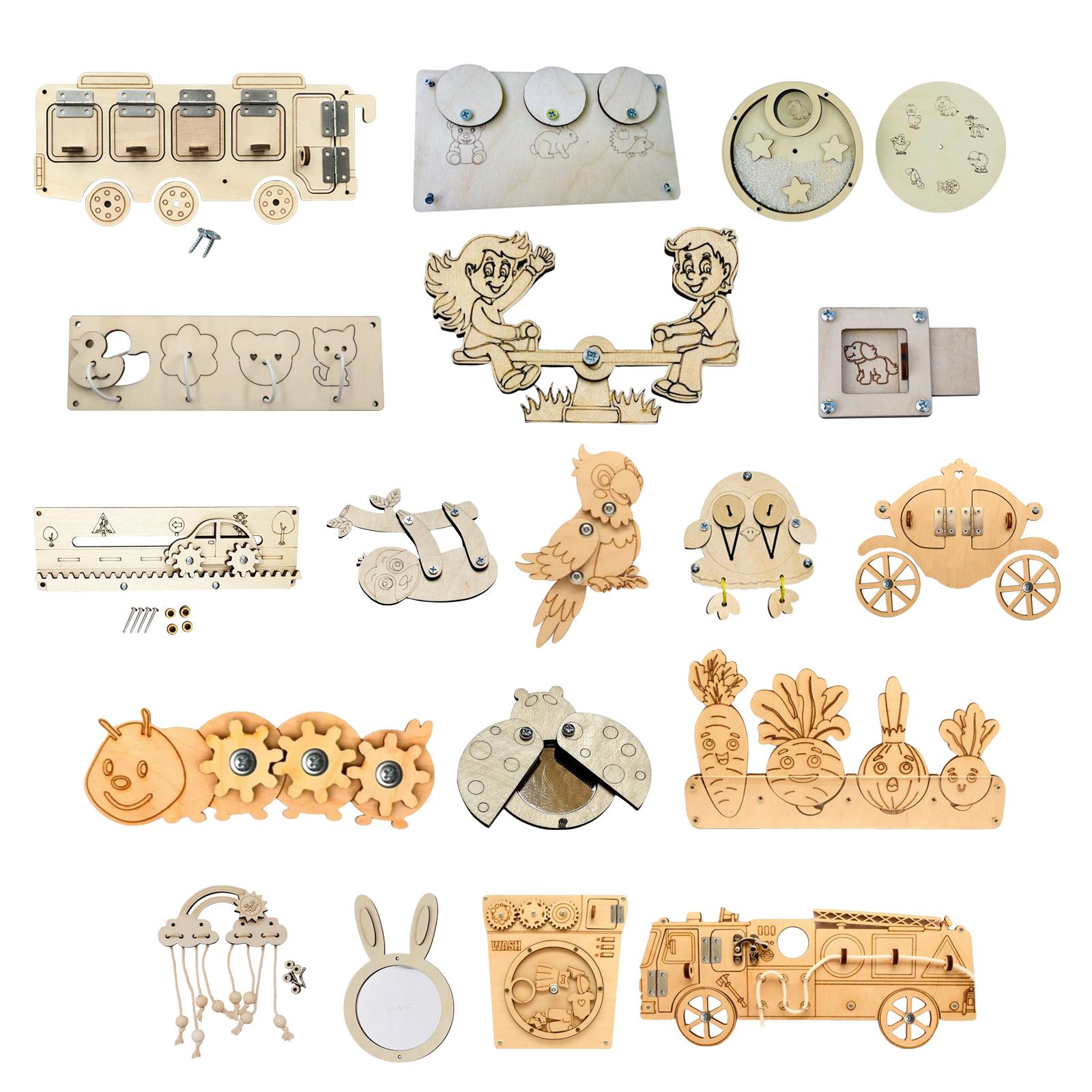 Pièces de tableau d'activités  - Montessori Wooden Busy Board Toddler avis et prix